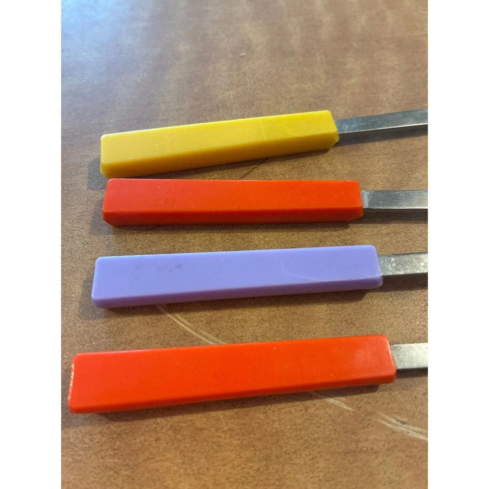 Nevco Fondue Forks Vintage Stainless Steel Japan Set of 4 Multicolor Excellent